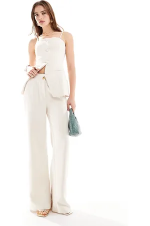 Style Cheat Tailored trousers in cream co-ord