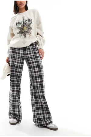 Weekday Beya relaxed fit trousers in check