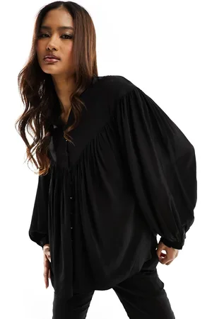 & OTHER STORIES & volume sleeve smocked blouse with frill neck in