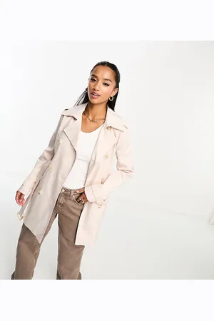 Forever New Belted trench coat in stone
