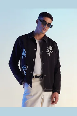 ASOS Worker jacket with floral embroidery in