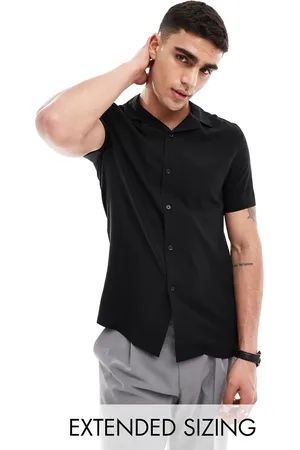 ASOS Stretch slim fit work shirt with rolled sleeves in