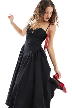 Extro & Vert Strappy midaxi corset dress in