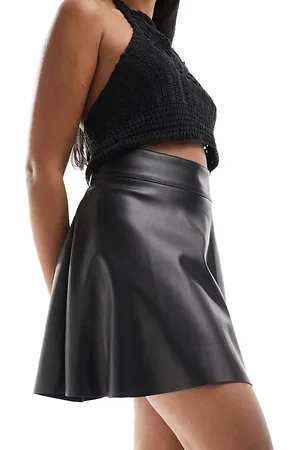 Noisy May High wasted faux leather skirt in