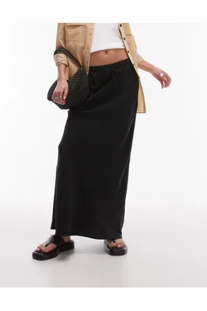 Topshop Satin bias maxi skirt in