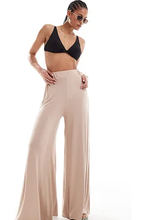 ASOS Tall jersey palazzo beach trouser in beige