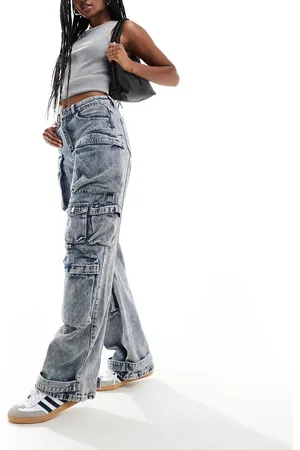 Liquor N Poker Baggy fit jeans in acid wash