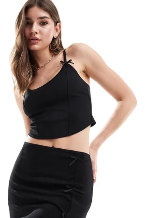 Pull&Bear Bow trim corset top co-ord in
