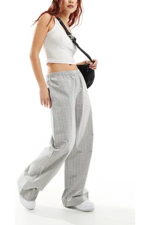 Weekday Hanna slouchy trousers in beige check