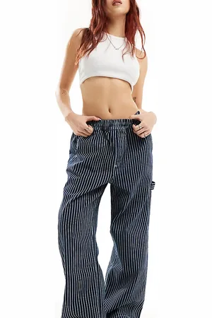 COLLUSION Pull on cargo trouser in blue stripe