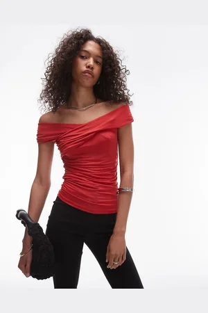 Topshop Bardot wrap top in