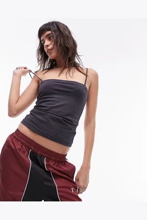 Topshop Spaghetti strap tube top in slate