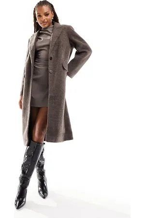 Object Single breasted longline formal coat in melange