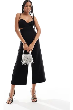 MANGO Cut out cami jumpsuit in