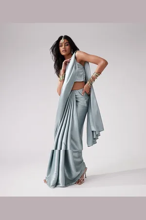 Kanya London Saree co-ord set in misty