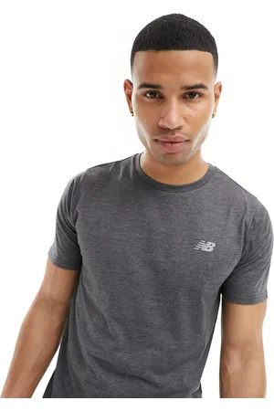 New Balance Performance heathertech t-shirt in dark grey