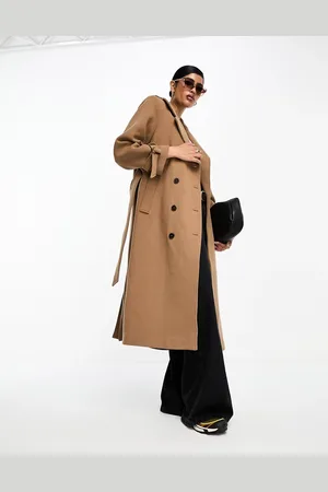 SELECTED Femme heavy weight wool trench coat in camel