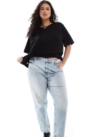 MANGO Curve relaxed mom jeans in light