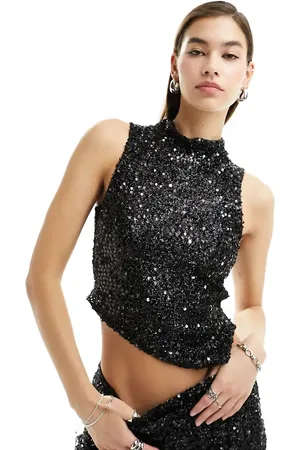 Reclaimed Backless sequin top co-ord in
