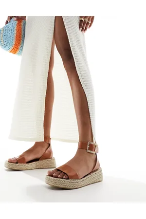 South Beach Two part espadrille in sandals tan