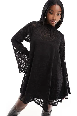 NA-KD Velvet detail mini dress in