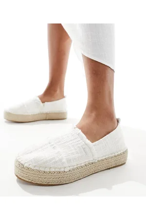 South Beach Frayed espadrilles in cream