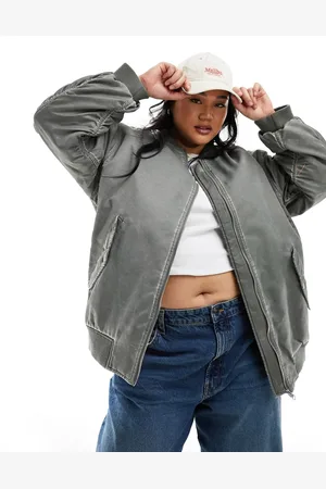 ASOS ASOS DESIGN Curve oversized bomber jacket in acid wash