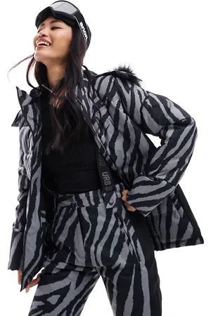 Urban Threads Ski jacket co-ord in grey animal print