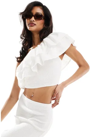 Abercrombie & Fitch Co-ord one shoulder ruffle top in