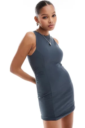 Pull&Bear Ruched waist detail mini dress in