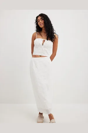 NA-KD Anglaise midi skirt in