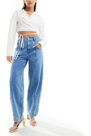 & OTHER STORIES & high waist tapered barrel leg jeans in mid