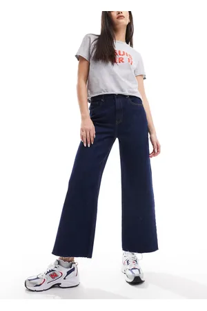 ASOS Cropped wide leg jean in rinse wash