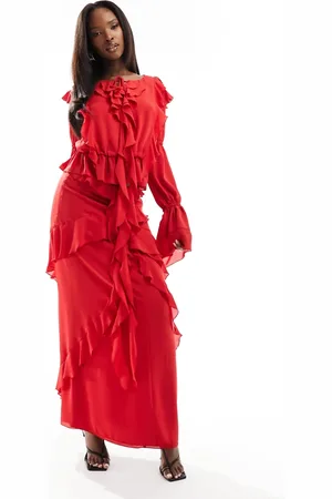 DASKA Ruffle maxi skirt co-ord in