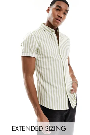 ASOS Stretch slim oxford stripe shirt in