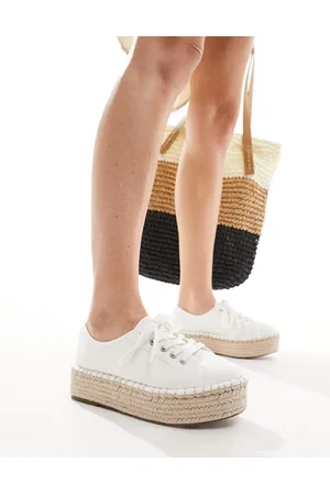 ASOS Jaden flatform canvas trainer espadrilles in white