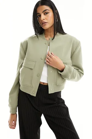 Stradivarius Tailored bomber jacket in khaki