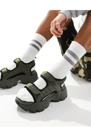 Buffalo Binary Track sandals in khaki