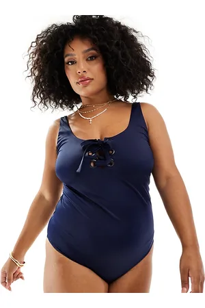 ASOS Curve Sloane eyelet detail swimsuit in