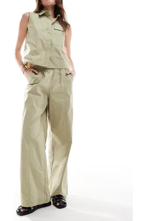 JDY Wide leg trouser co-ord in sage