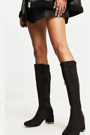 New Look Wide fit knee flat boots in