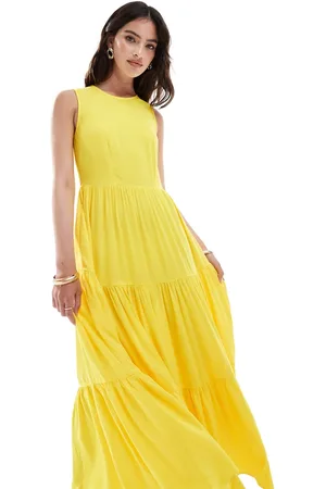 Closet Tiered smock midaxi dress in