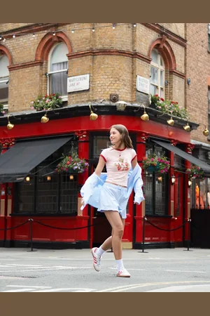 Miss Selfridge Sweet as a berry tipped tee in