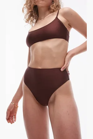 Topshop Mix and match high waist bikini bottom in chocolate