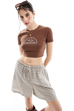 Threadbare Baby crop cowgirl tee in chocolate
