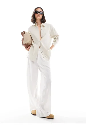 Threadbare Linen blend shirt in stone