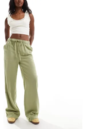Threadbare Linen blend trousers in with elasticated waist