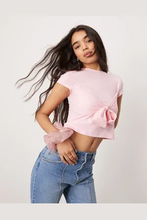 ASOS Baby tee tie front bust detail in