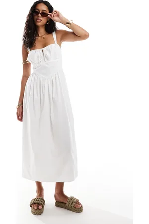 River Island Poplin midi dress in