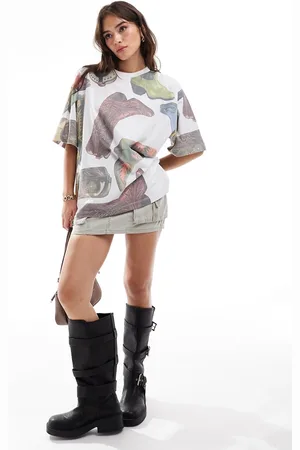ASOS Oversized t-shirt with cowboy boot graphic in